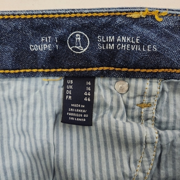 Lands End Womens Midrise Slim Ankle Crop Jeans-Size 14 - Picture 8 of 10